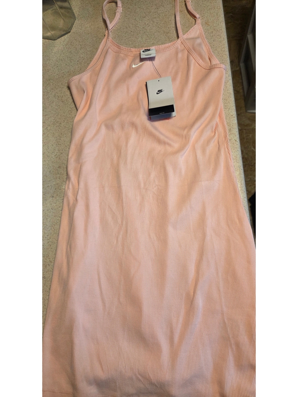 Women's Nike Pink Ribbed Mini Tank Dress LARGE